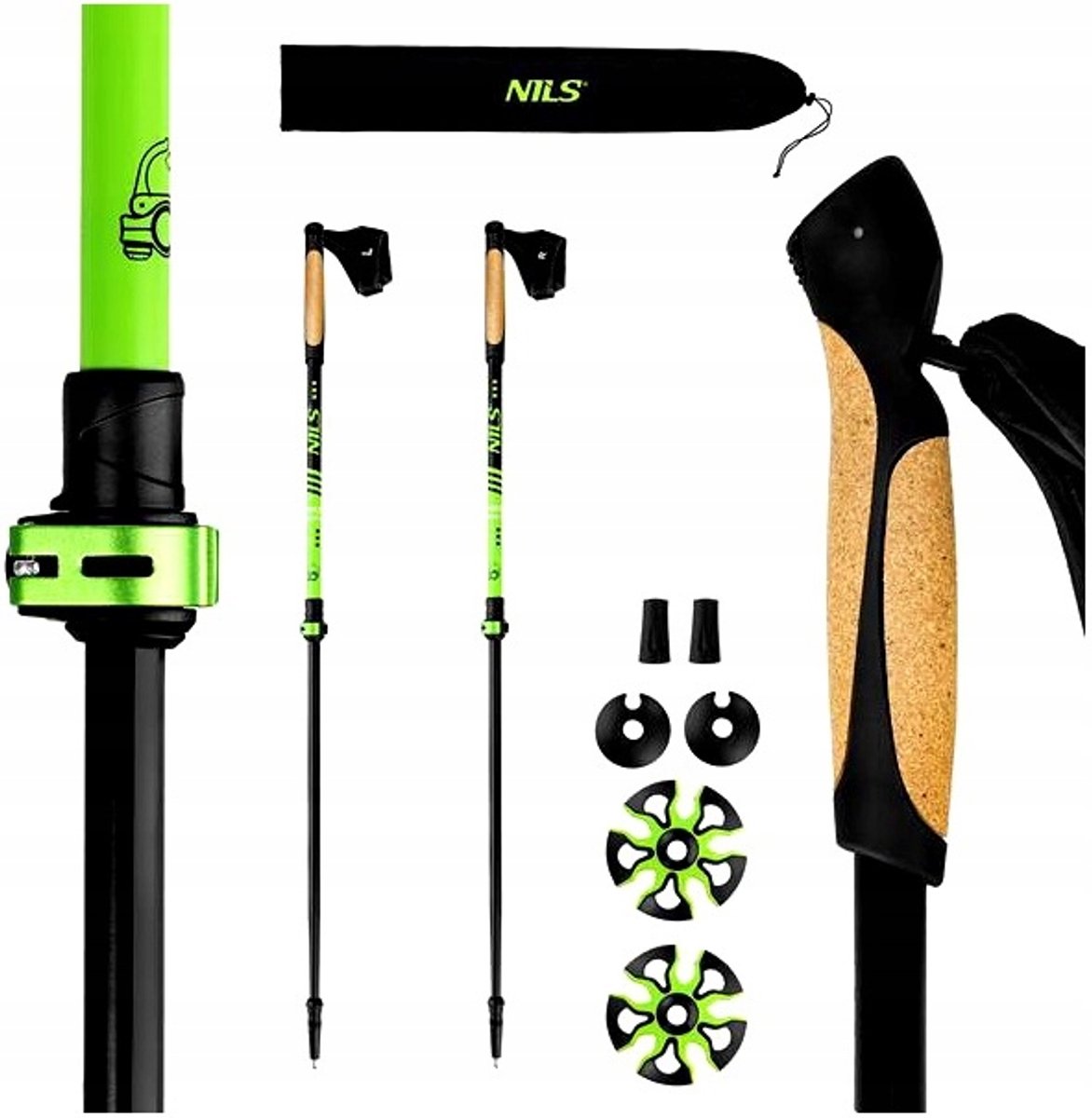Nils Nordic Walking Stokken Aluminium Verstelbaar 125cm