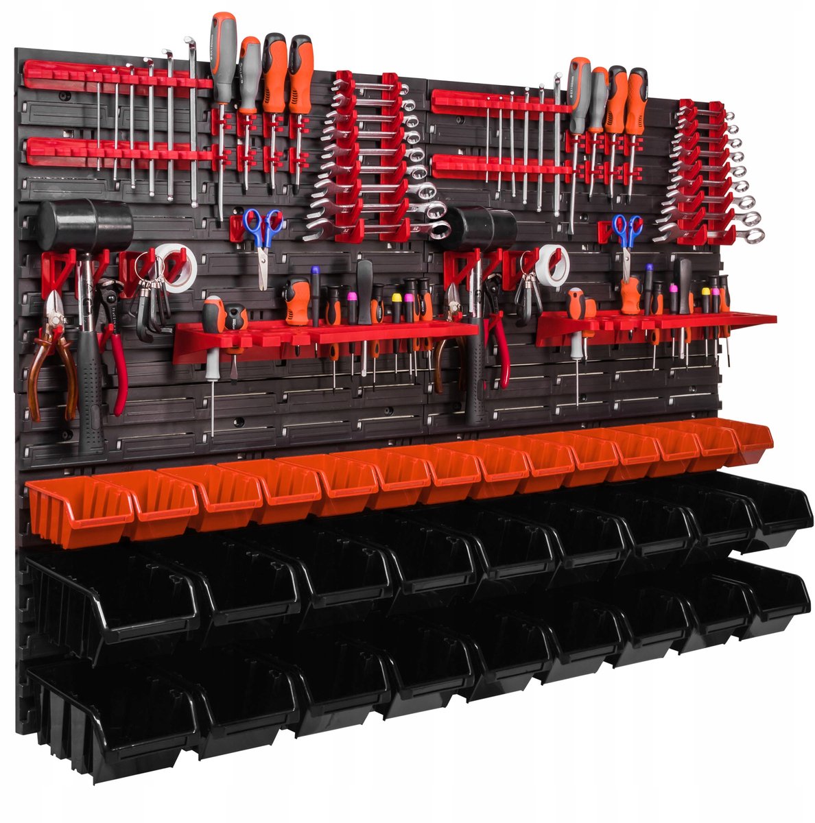 Gereedschapswand 115x78cm met 32 ​​bakjes - Werkplaats organizer