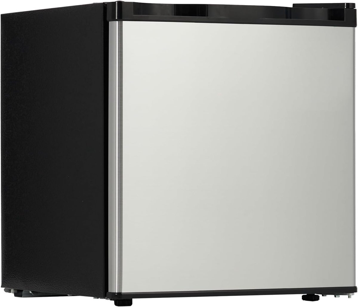 Minikoelkast met Vriesvak 45 Liter – Compacte Koelkast voor Slaapkamer, Studentenkamer en Kantoor – Regelbare Thermostaat – Uitneembare Glazen Legplank – Fluisterstil & Energiezuinig (Energieklasse E)