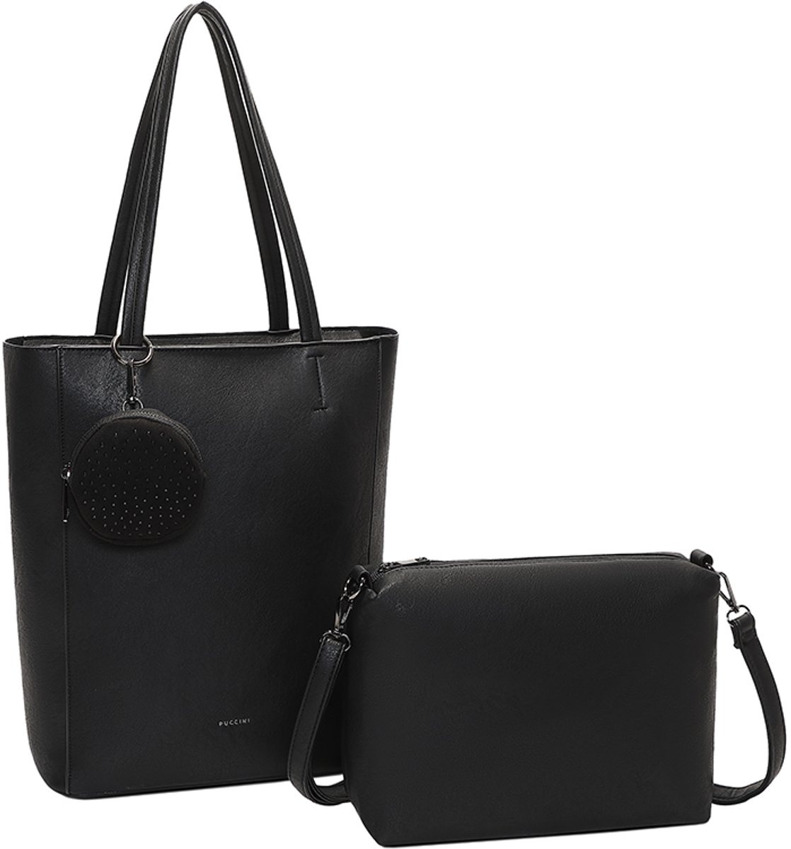 Puccini Linea Grote Schoudertas Dames - Imitatieleer - Zwart