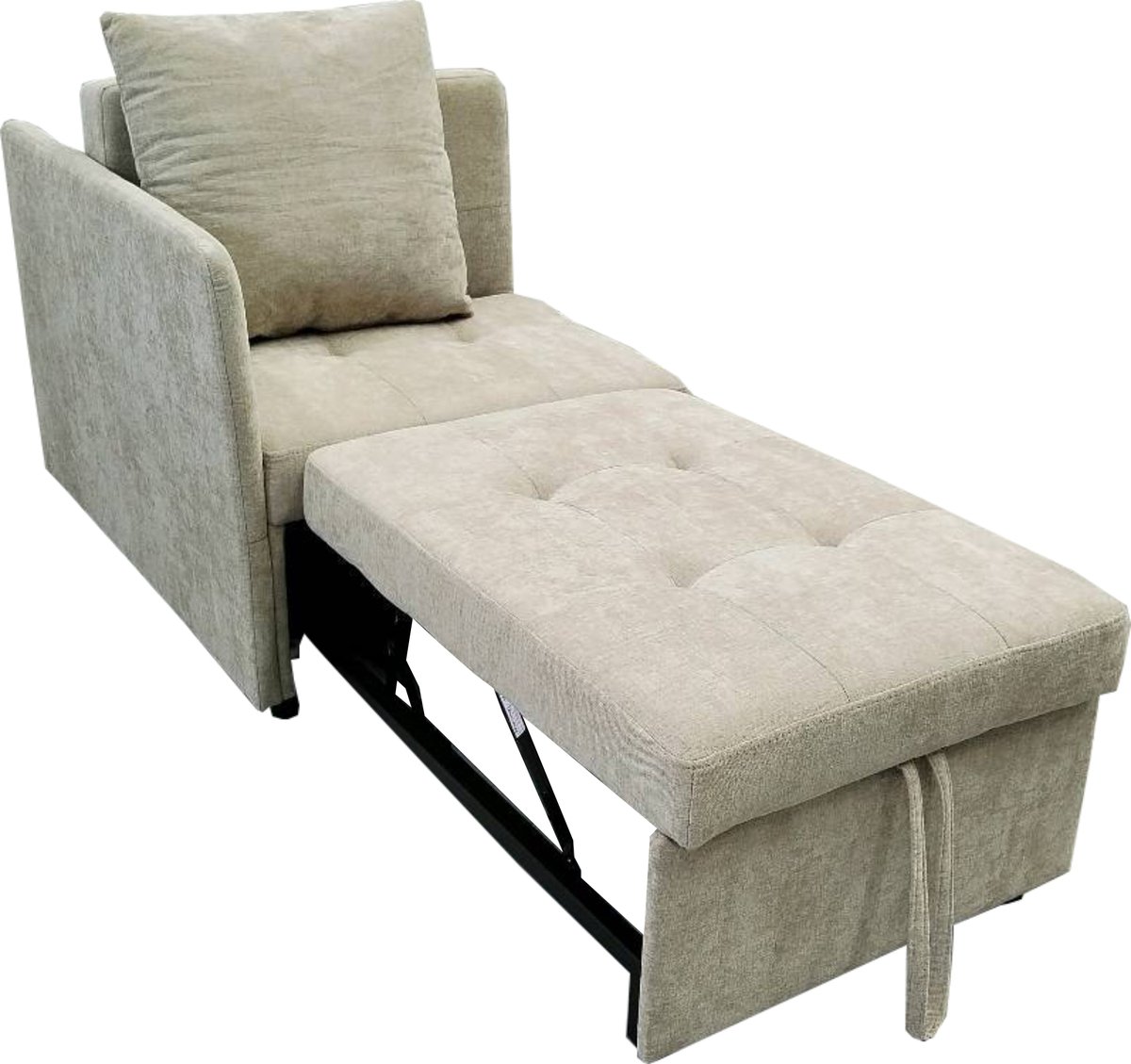 3-in-1 slaapbank linnen - Compact voor kleine ruimtes en gasten - 2 zitplaatsen - 5-voudig verstelbare rugleuning - Inclusief kussen en draagkracht tot 200 kg - 177x64,5x65 cm