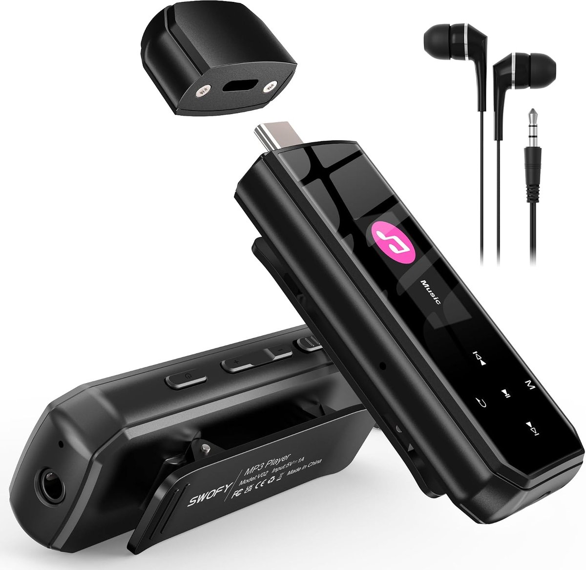 MP3-speler met Bluetooth - 250 mAh accu - 50 uur afspelen - ideaal voor reizen - ShopVlot
