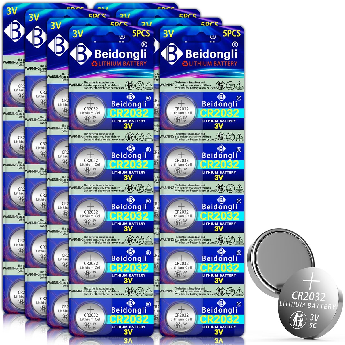 CR2032 3 V lithium knoopcellen CR 2032 batterijen 40 stuks (CR2032-8-40) - ShopVlot