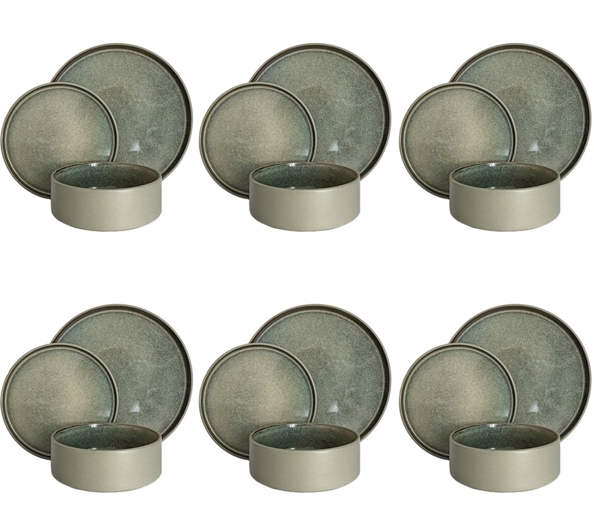 MPLCo STACK GREY servies 18-delig voor 6 personen, grijs keramiek