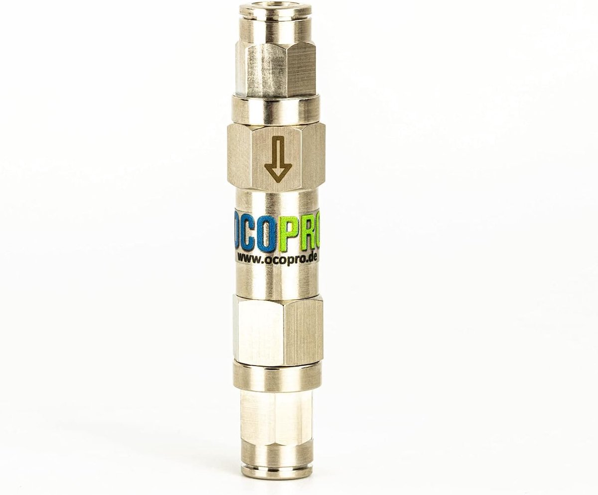 CO2 check valve professional metal with push connection - ShopVlot