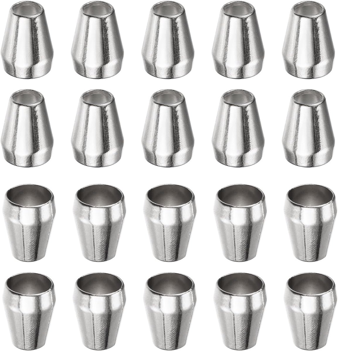 Bell stopper 10x13x5mm - aluminium - conisch - ideaal voor DIY trekkoordrugzakken - ShopVlot