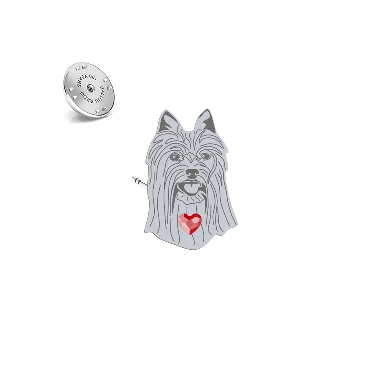 Zilveren Broche Australische Silky Terriër 925 Sieraden met Kristal