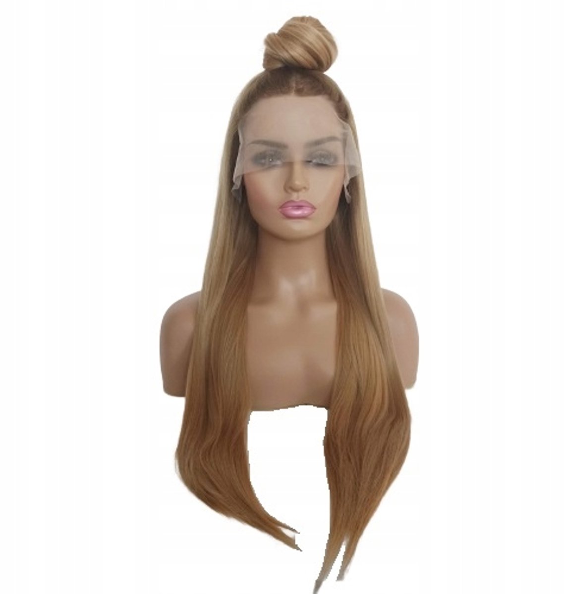 Lace Front Pruik Donkerblond met Donkere Aanzet - 40/55/80cm + Gratis Kapje