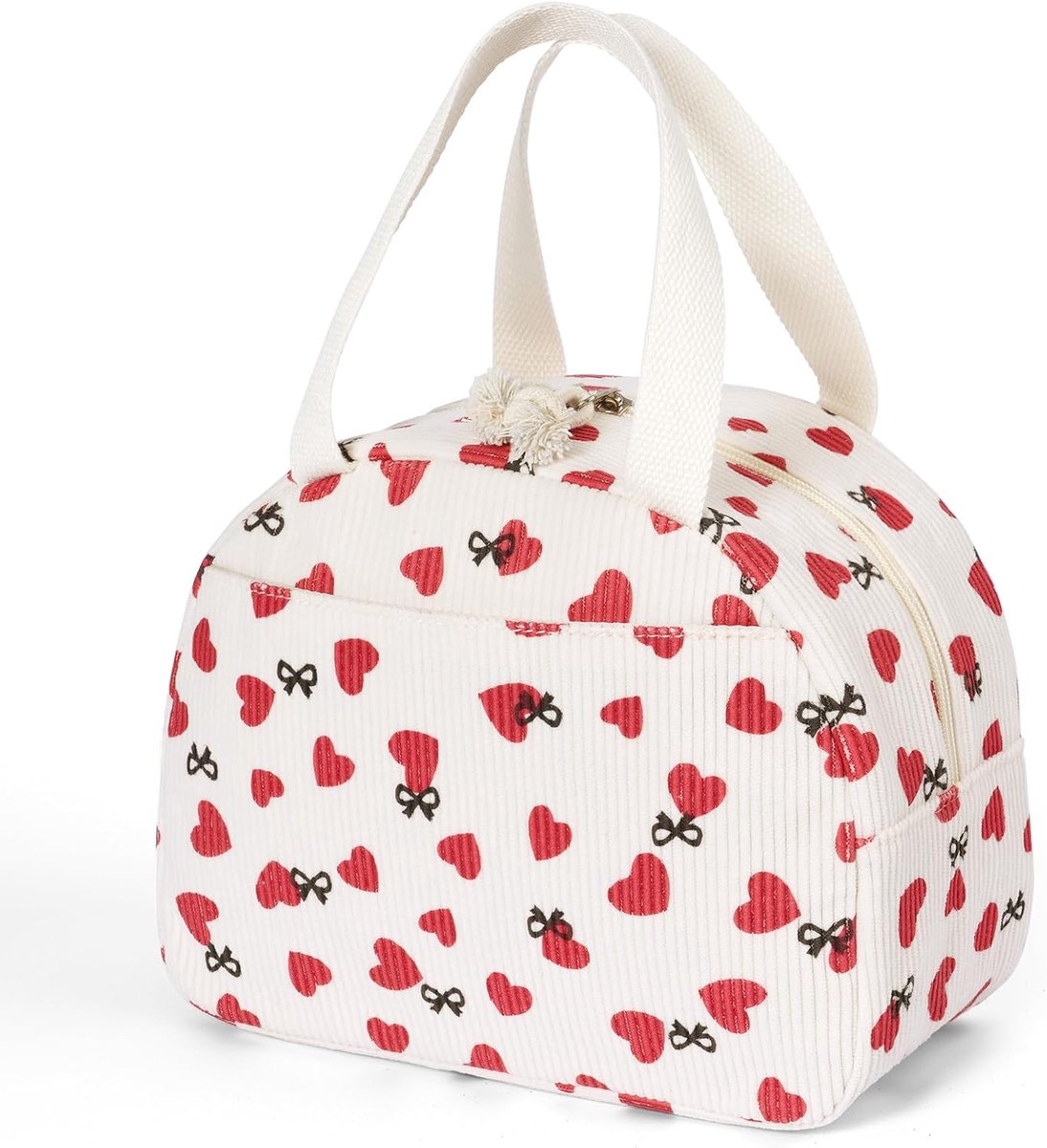 Geïsoleerde koeltas, lunchbox,corduroy koeltas, lunchboxcontainer, herbruikbare koeltassen voor meisjes, jongens en volwassenen, lekvrije tassen voor werk, school, picknick en reizen - liefde