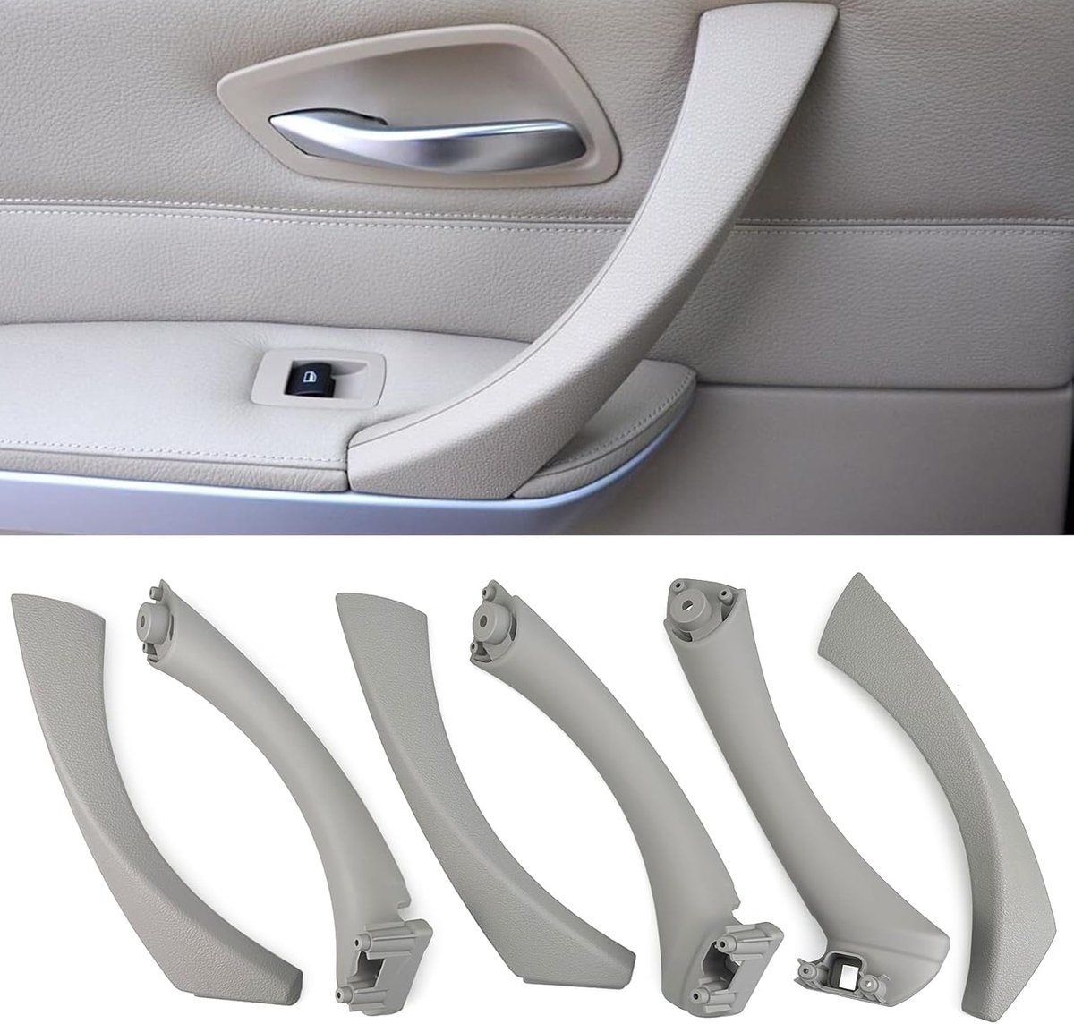 HEYOUTH 6 x Car Interior Handles Door Handle Cover Compatible with BMW 3 Series E90/E91/E92/E93 316i, 320i, 320d - ShopVlot
