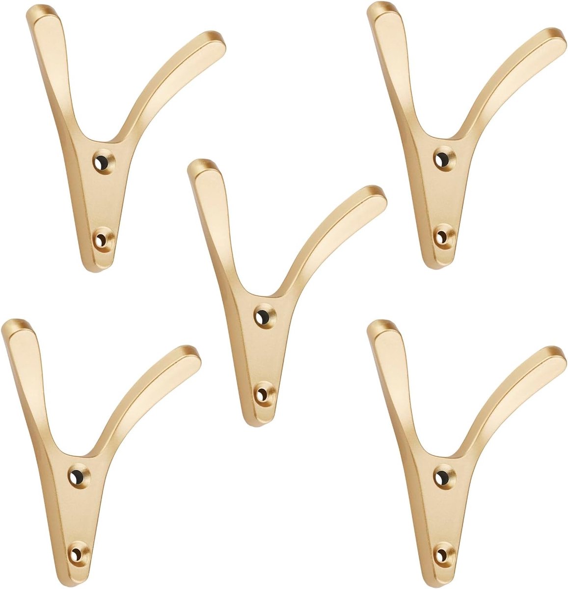 SOTECH 5 pieces VOLTA 77 x 68 x 30 mm brass optic Modern coat hooks made of sturdy zinc injection moulding Wall hooks - ShopVlot