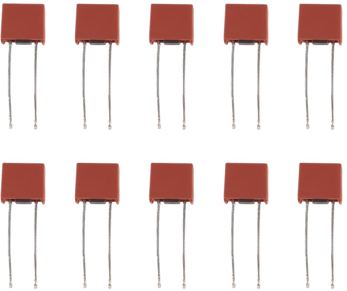 Image of 10pcs Red DIP Mounted Miniature Square Fuses - T6.3A 6.3A 250V Slow Blow Fuse for PCB LCD Electronic Repair - ShopVlot