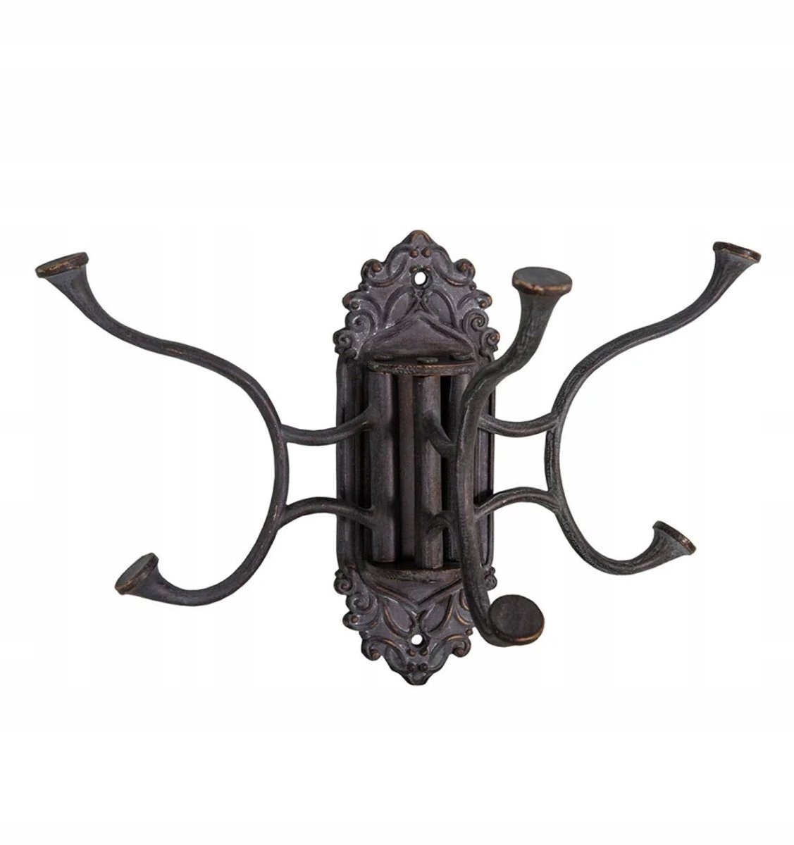 Merkloos Vintage Wandrek Bruin Metaal met 6 Haken