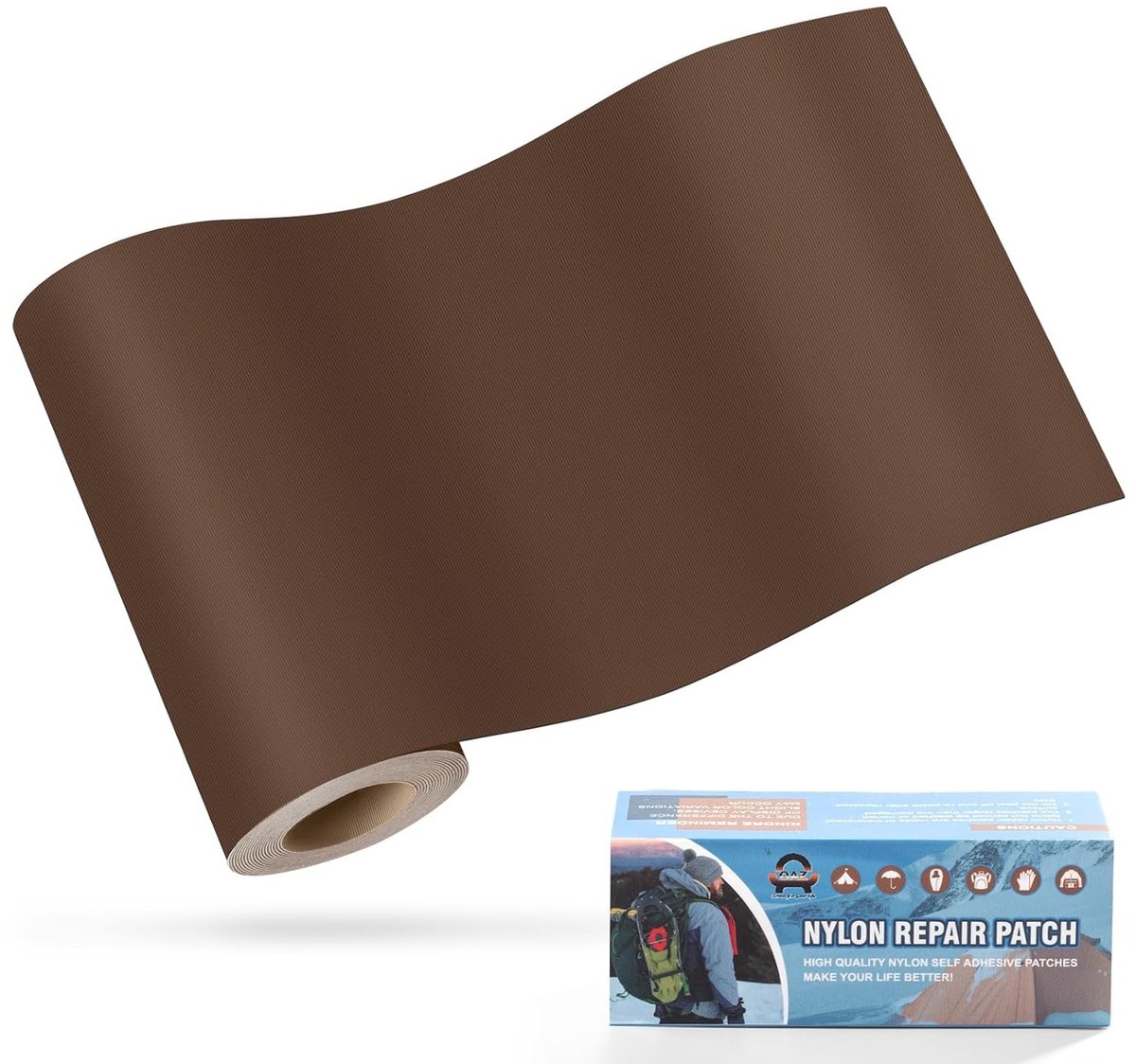 Reparatieset tentdoek - Bruin - 10 x 160 cm - Nylon Zelfklevende Waterdichte Reparatiepatch - Voor Tent, Donsjack en Slaapzak
