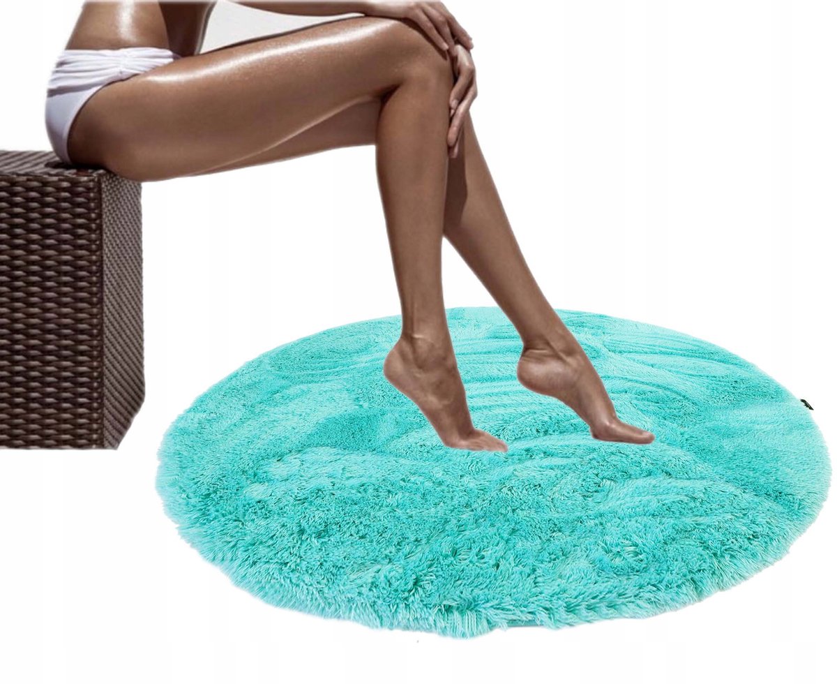 Merkloos Antislip Badkamermat Rond 80cm - Zacht en Pluche