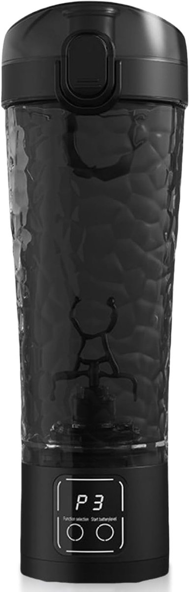 Elektrische Proteïne-Shaker Fles - Zwart - 700 ml - USB Oplaadbare Zelfroerende Mixer - Voor Eiwitshakes en Dranken