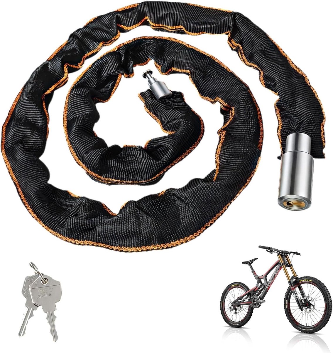 Fietsslot Kind - Zilver - 121 cm - Hoge Beveiliging - Voor Fiets en Motorfiets
