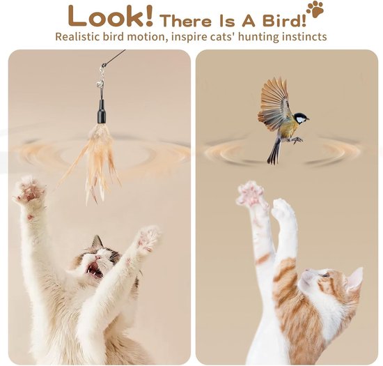 Kattenhengel - Bruin - 34,5 inch - Opwindend Speelgoed - Voor Katten — afbeelding 4