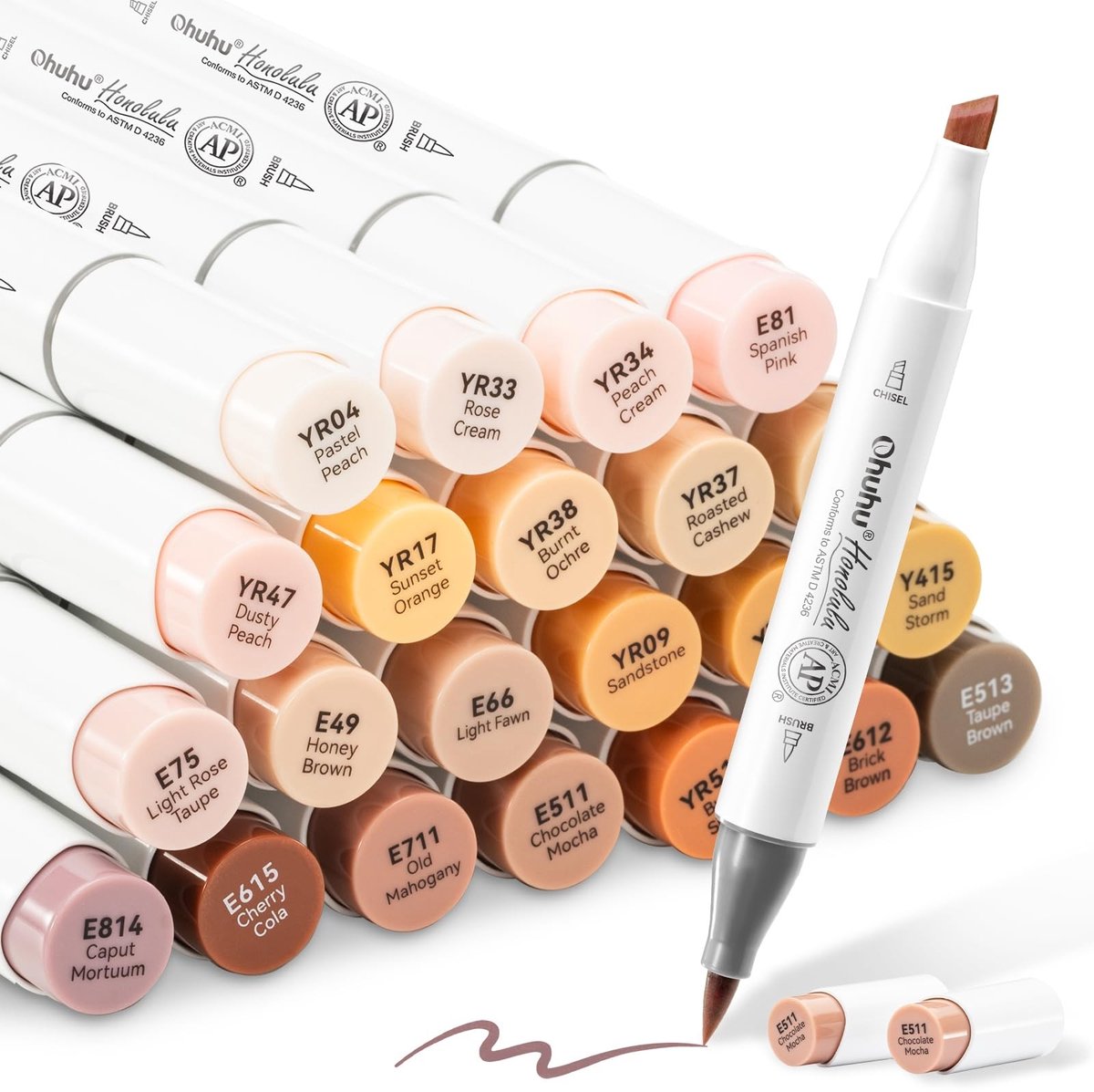 Solidchoice - Alcohol Markers Set met 24 Huidtinten
