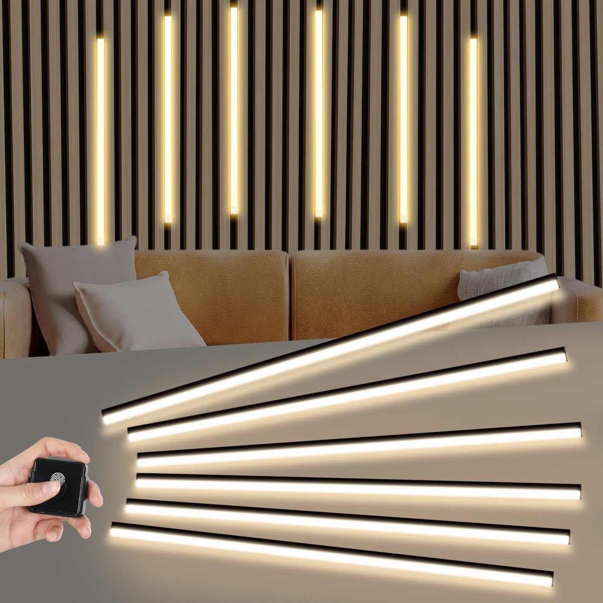 Solidchoice - Dimbare LED-strip voor Akoestische Panelen - 6 Stuks 100 cm