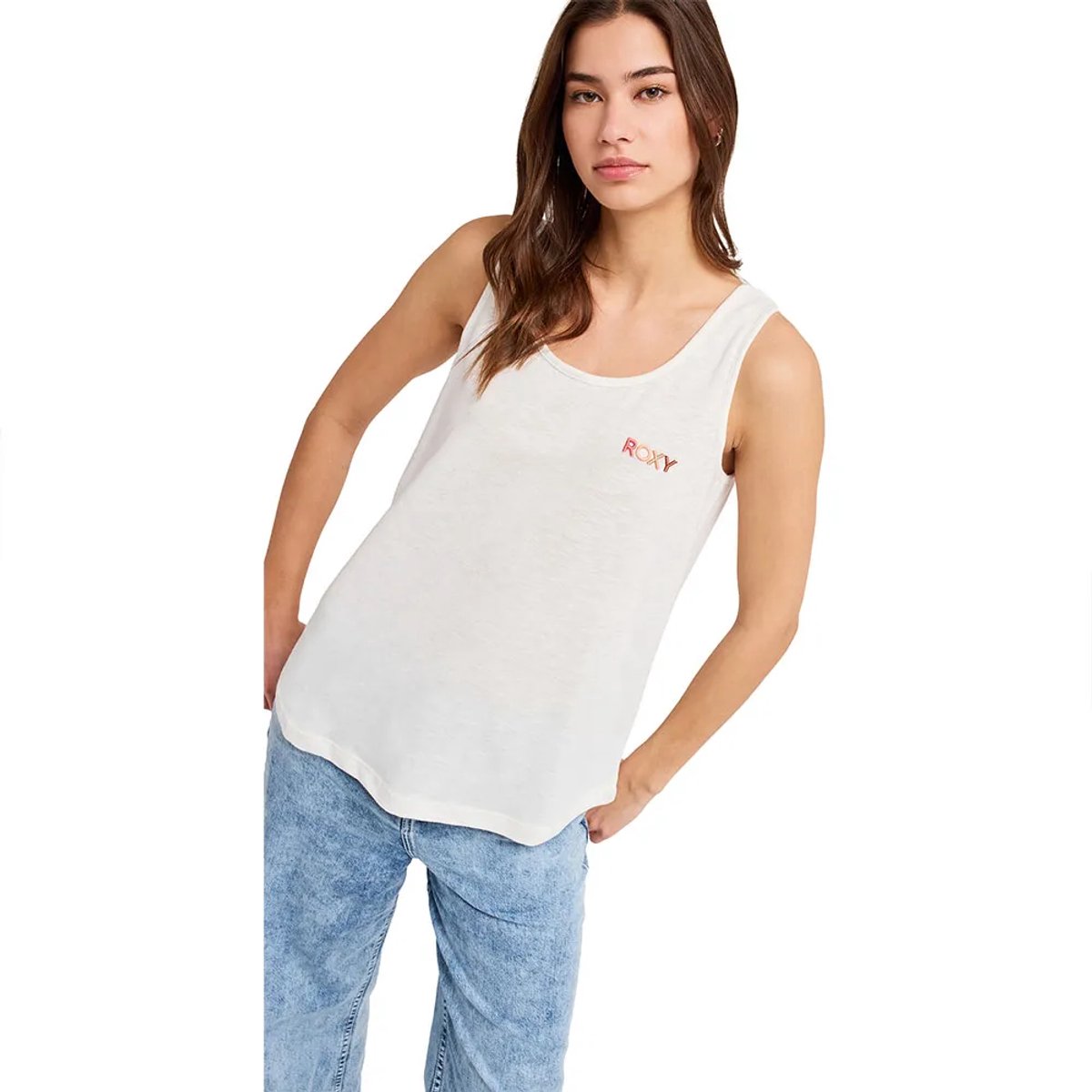 Roxy Saturdaze Mouwloos T-shirt Wit XS Vrouw