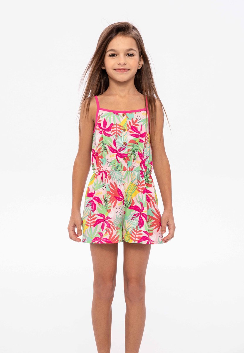 Minoti BAY5 jumpsuit meisjes tropische print - mouwloos