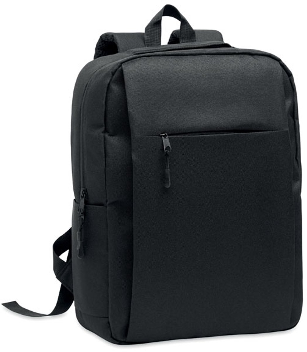 Smalle rugzak van 600D RPET polyester en 210D voering Zwart