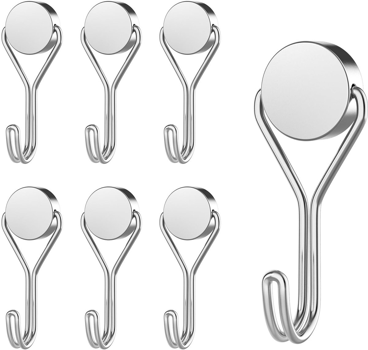 Solidchoice - Set van 6 Sterke Magneethaken voor Keuken en Kantoor