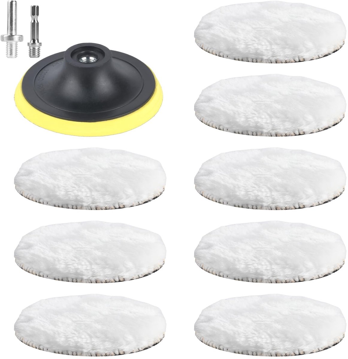 Solidchoice - 8 Stuks Wollen Polijstpads voor Haakse Slijper 100 mm