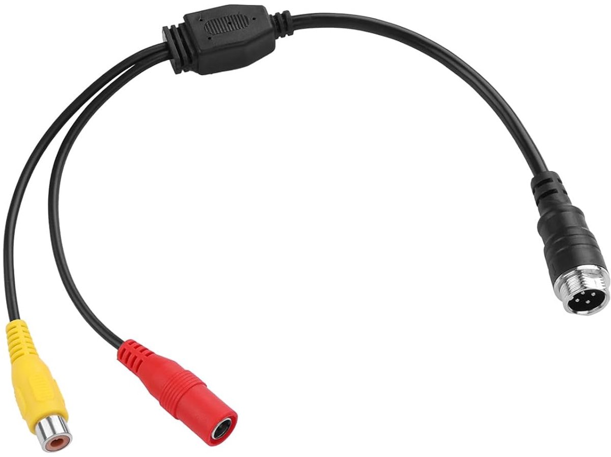 AV DC M12 4 Pin Aviation Connector to RCA, Video Cable Monitor/Camera Adapter (Female Connector + Male 4 Pin Aviation - ShopVlot