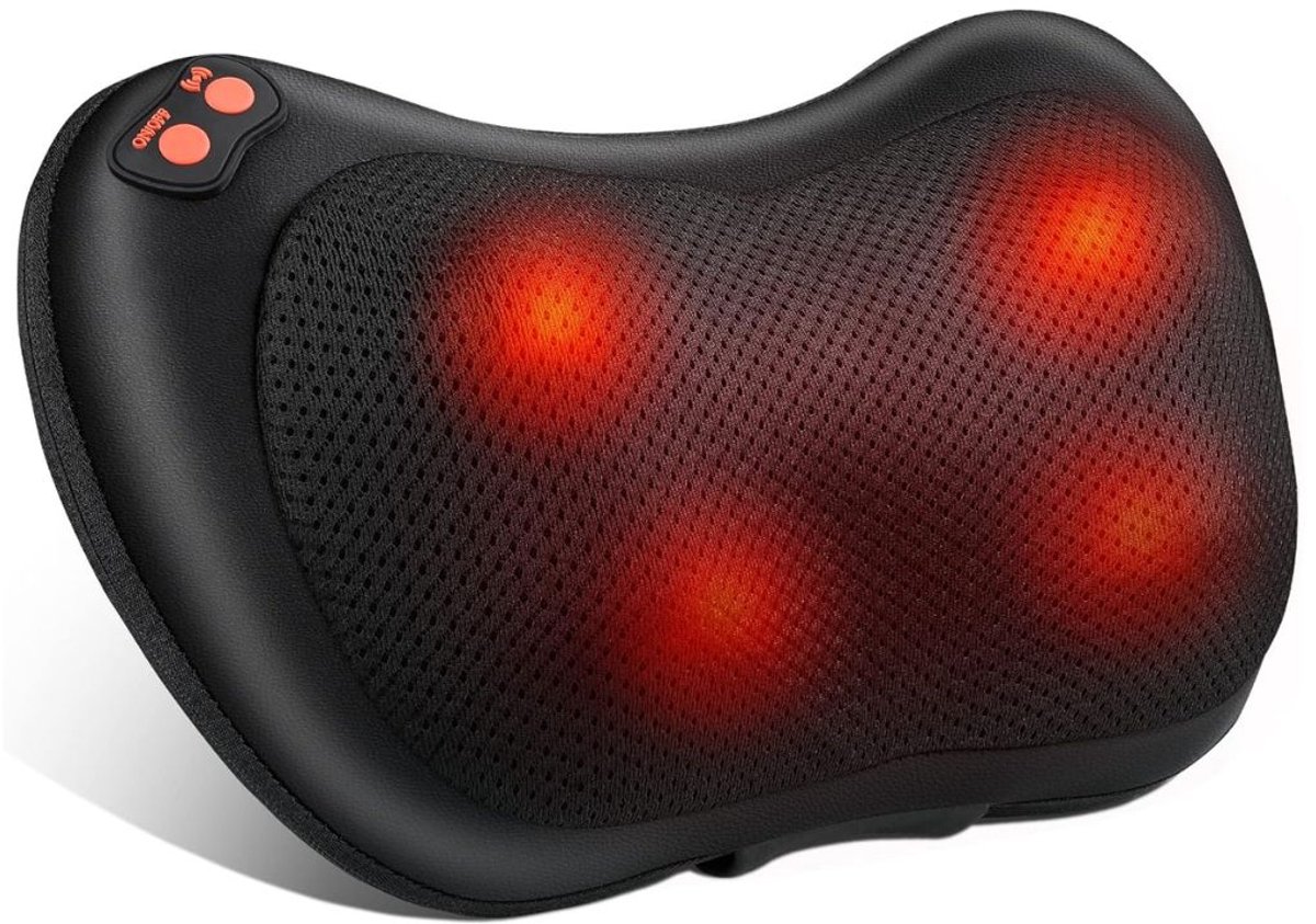 JCP® Massagekussen - Massageapparaten - Massage Apparaat voor Nek en Rug - Zwart - 33cm x 21cm x 12cm