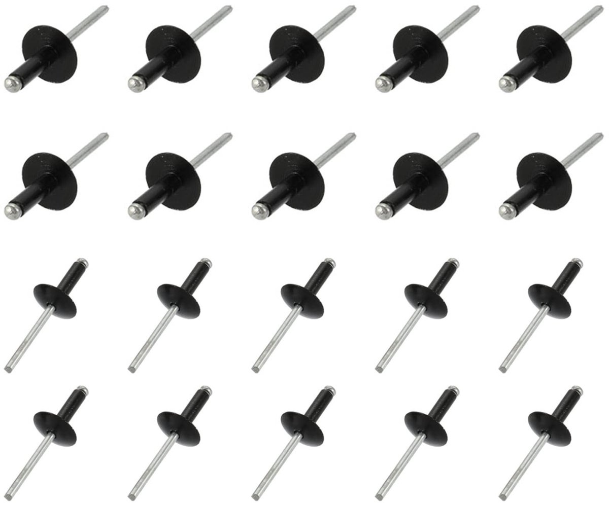 Solidchoice - Set van 40 Blindklinknagels, Aluminium met Grote Flens