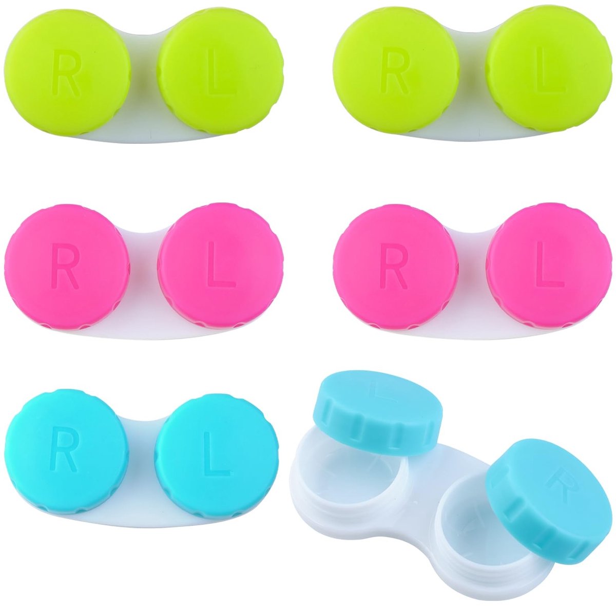 Solidchoice - 6 Stuks Contactlenzen Houder Set met Levensduur
