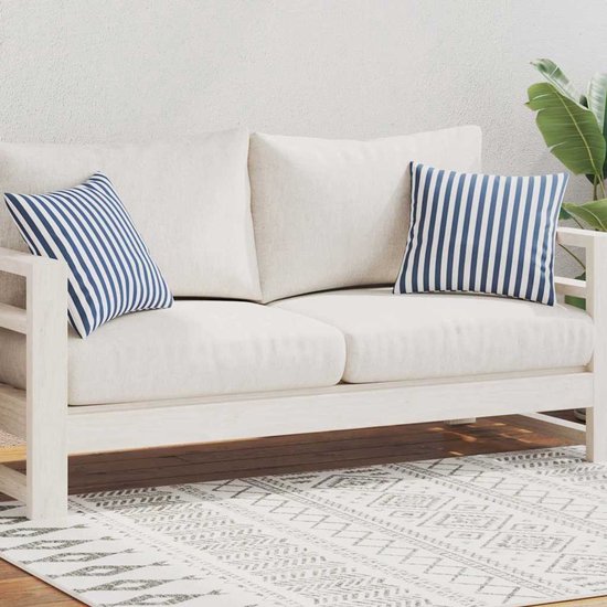 vidaXL - Buitenkussens - 45x45 - cm - gestreept - marineblauw - 2 - st van vidaXL — afbeelding 3