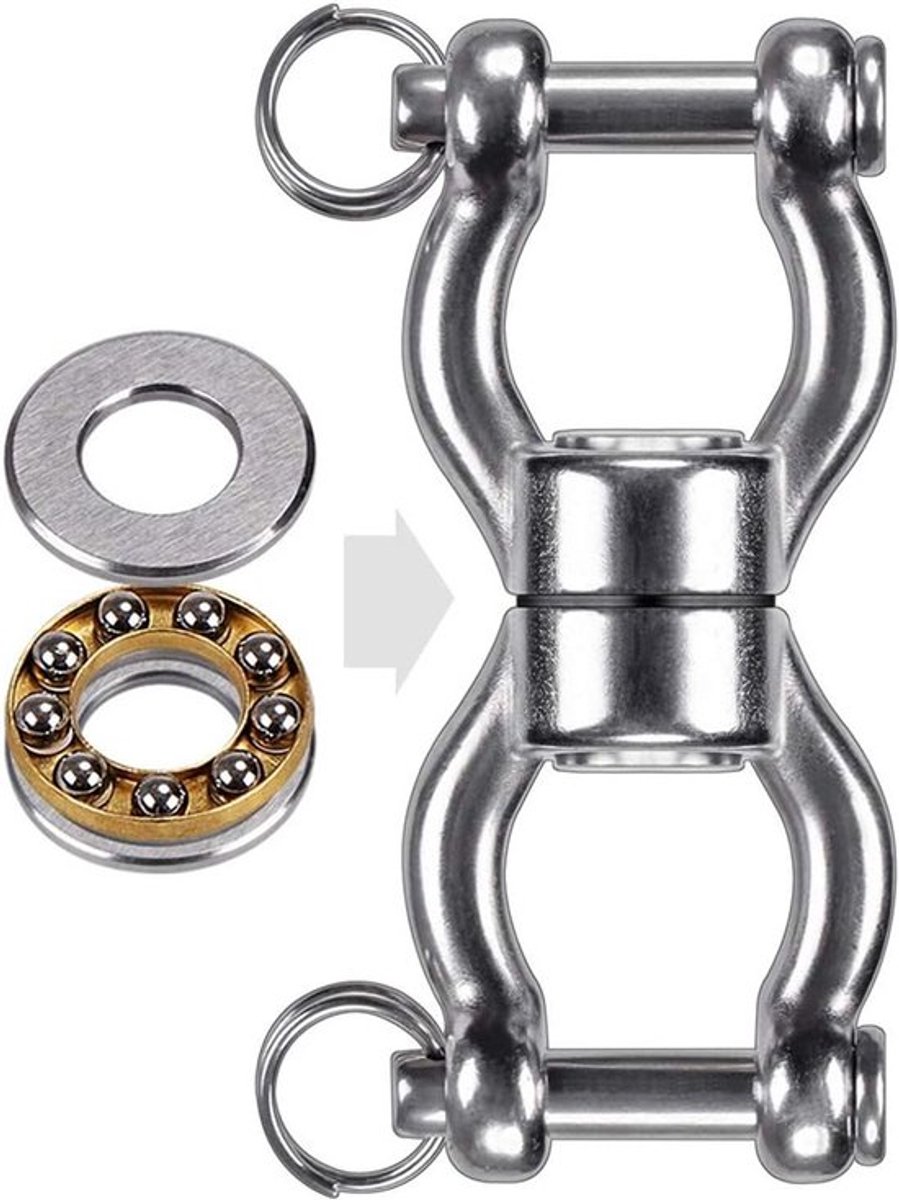 Stille lager-Schommelkoppeling met 360° rotatie, Hangaccessoire voor Schommels, Hangmatten en Klimtouwen, Tot 1200 lb capaciteit
