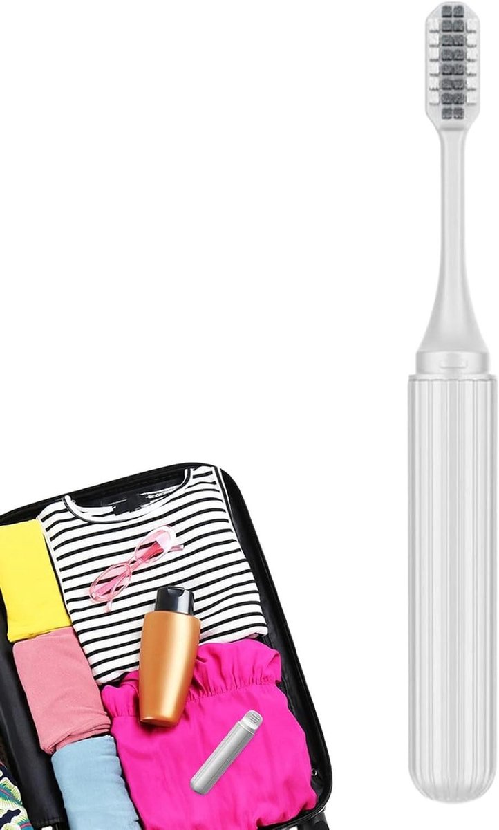 Reistandenborstel Opvouwbaar - Draagbare Tandenborstel - Hygiënisch Poetsen - Ruimtebesparend Ontwerp - 17.2 cm - null