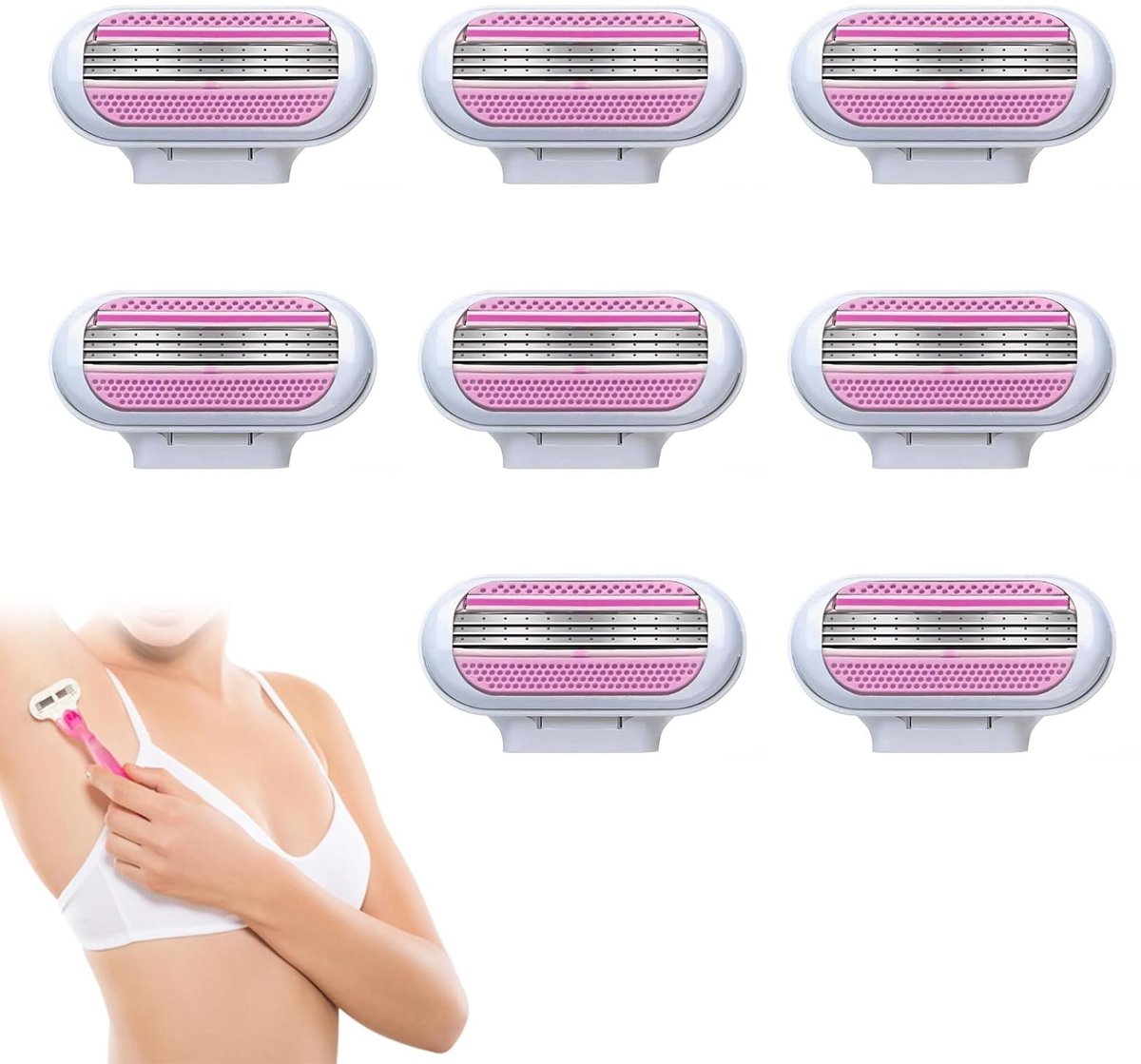 Solidchoice - 8 Stuks Vrouwen Scheermesjes met Hydratatieband voor Gevoelige Huid