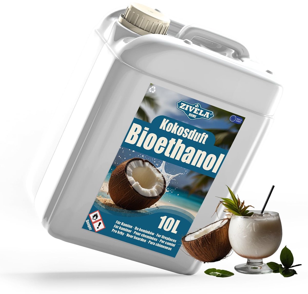 Solidchoice - Bioethanol 96,6% 10 Liter Kokosgeur voor Open Haard
