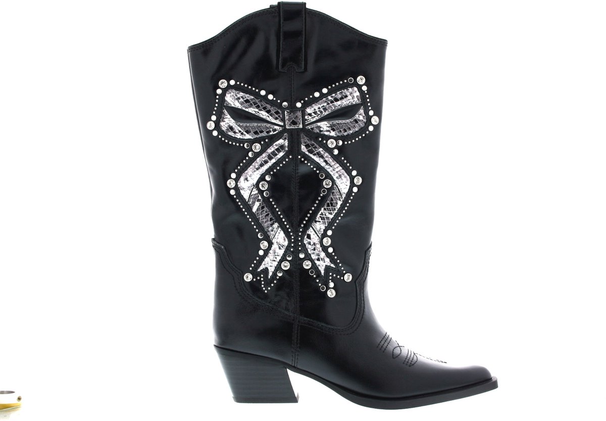 Dames Enkellaars Kurt Geiger Kurt Geiger Rodeo Bow Cowboy Zwart - Maat 41
