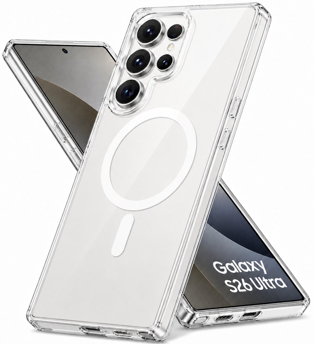 YSONIC Hoesje Geschikt voor Samsung Galaxy S26 Ultra Transparant - Siliconen Back Cover - Case Geschikt voor MagSafe - 2500g Magnetische Trekkracht