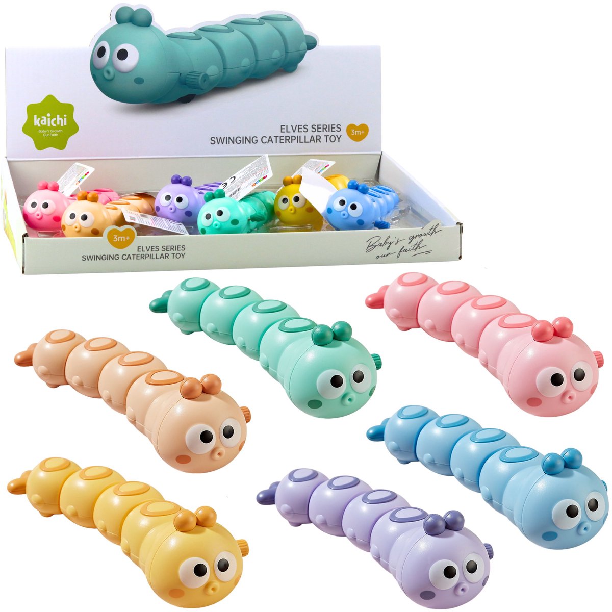 Rijdende Caterpillar Earthworm opwindspeelgoed Kleuren
