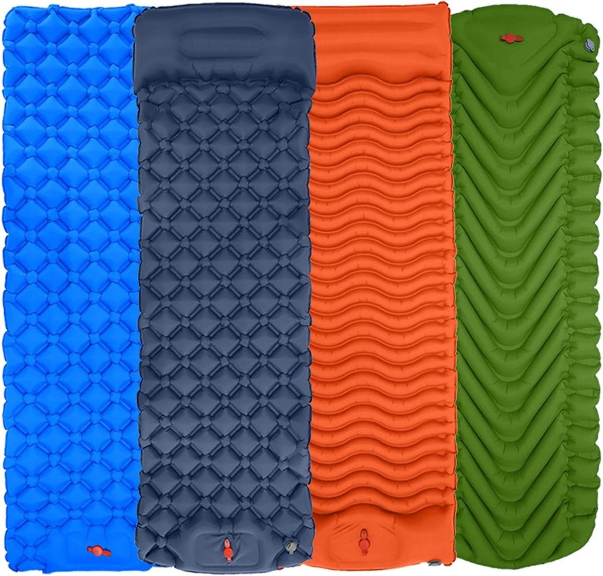 Zelfopblaasbare Campingmat - Luchtmatras Kamperen - Outdoor Slapen - Ingebouwde Voetpomp - Lichtgewicht - Oranje