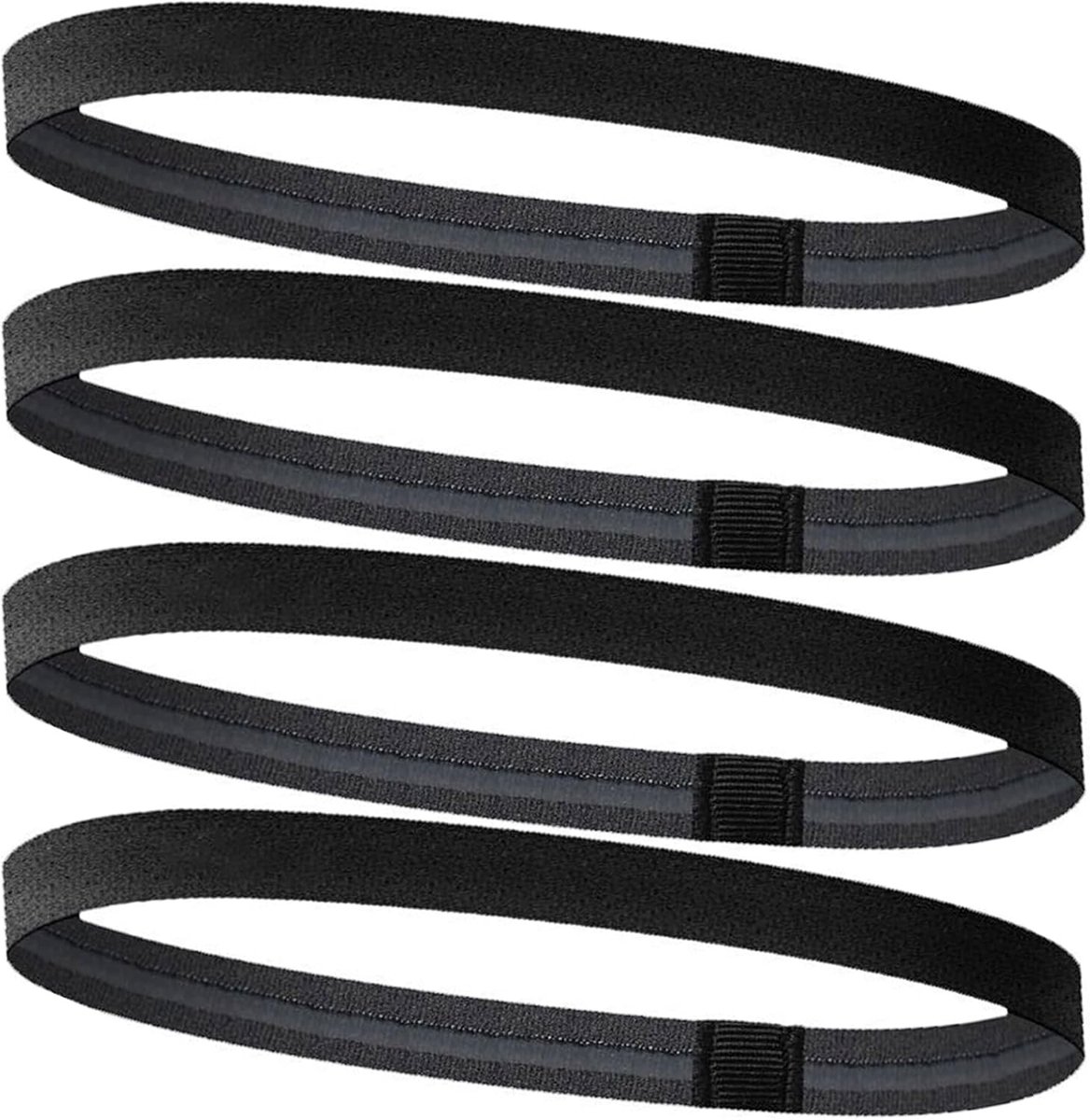 Ulisem - Sport Haarband 4 Stuks – Elastische Haarbanden voor Dames & Heren – Antislip Haarband voor Sport, Fitness, Yoga, Hardlopen & Voetbal