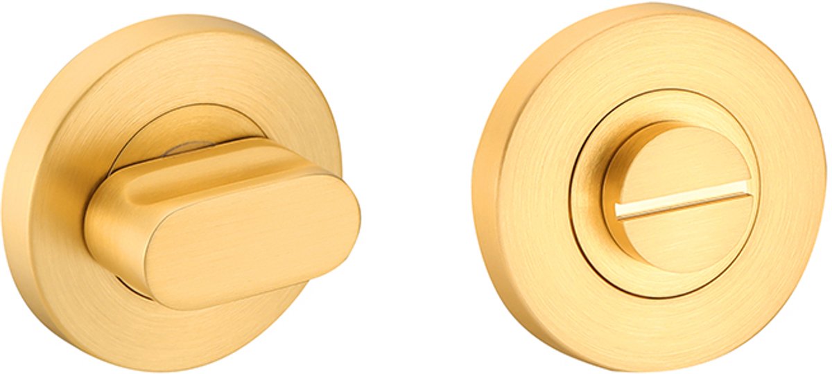 Rozet met toilet / badkamersluiting 53,5x8,5 mm mat goud PVD gecoat