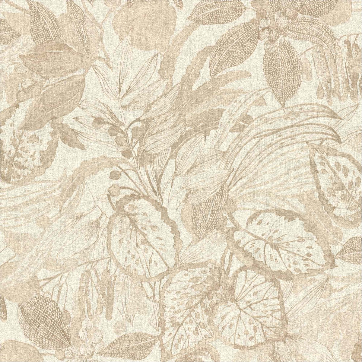 Vliesbehang 554908 bladeren en planten botanisch beige Liverna Rasch
