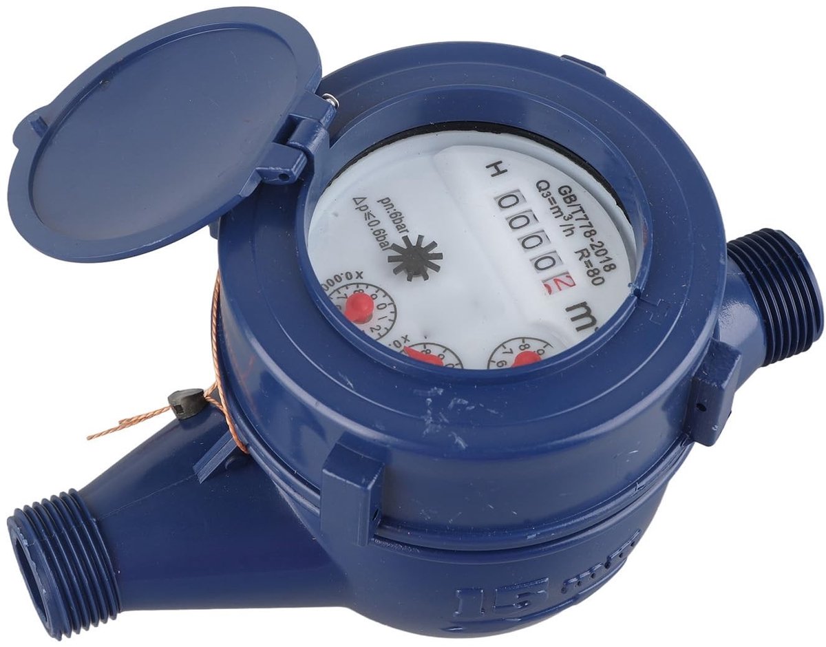 Solidchoice - Kunststof Koudwatermeter DN15 - Roterende Watermeter voor Tuinhuis