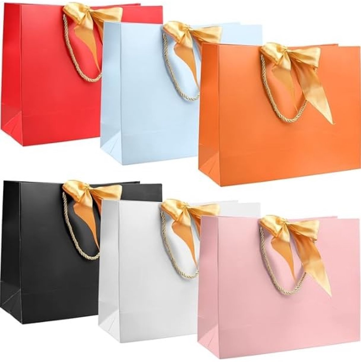 Solidchoice - Luxe Papieren Cadeauzakken met Handvatten, Set van 6
