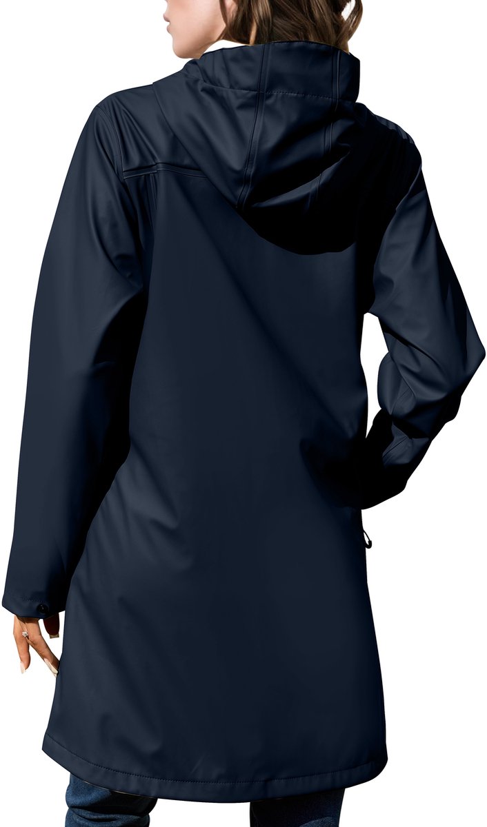 ATLASLAVA Regenmantel Dames - Overgangsjas - PU Waterdicht - Dames Regenjas - Lange Parka - Regenparka met Capuchon - Outdoor - Ademend