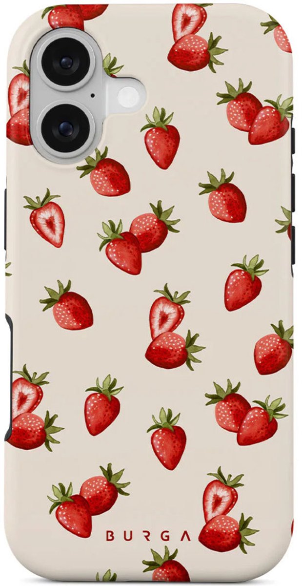 Burga Hoesje geschikt voor Apple iPhone 17 MagSafe Telefoonhoesje Hardcase | Burga Tough Backcover Shockproof | Geschikt voor MagSafe | Geschikt voor Draadloos Opladen met Magnetische Ring | Geschikt voor MagSafe Case - Freshly Picked | Wit,rood