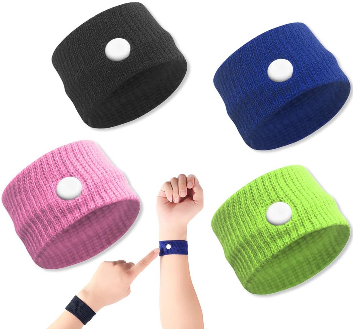 Solidchoice - 4 Acupressuur Armbanden tegen Misselijkheid voor Kinderen en Volwassenen